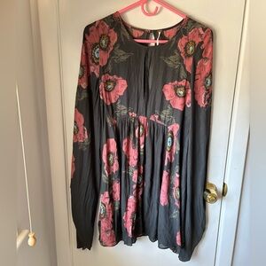 Free People Black Floral Dress